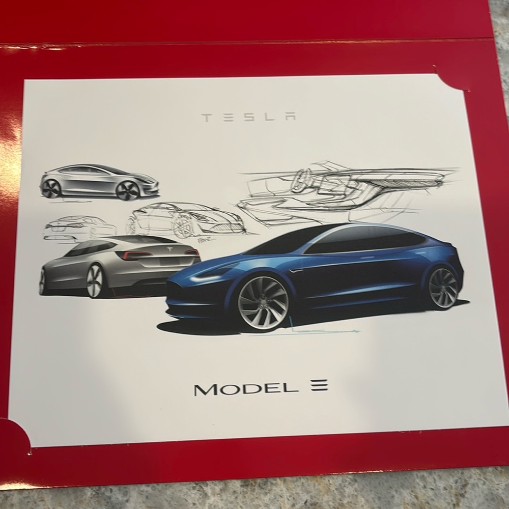 Tesla Model 3 Pre-Order collectible lithograph & Thank You. From Elon